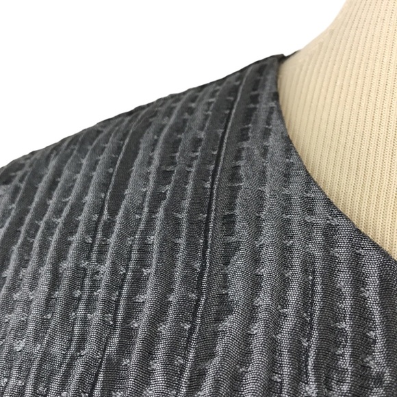 Eileen Fisher Gray Silk Textured Groove Jacket Pockets - Picture 4 of 16